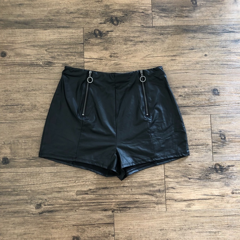Leather shorts